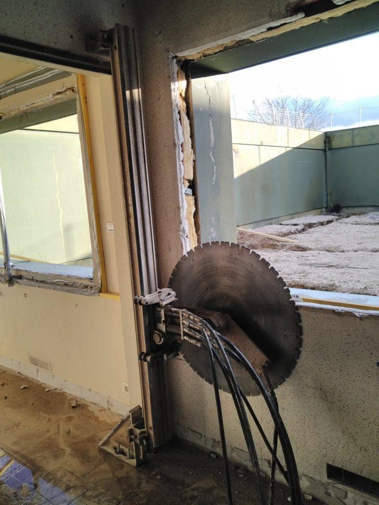 Découpe béton sur chantier